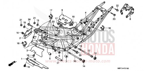 CARROSSERIE DE CHASSIS XL1000VY de 2000